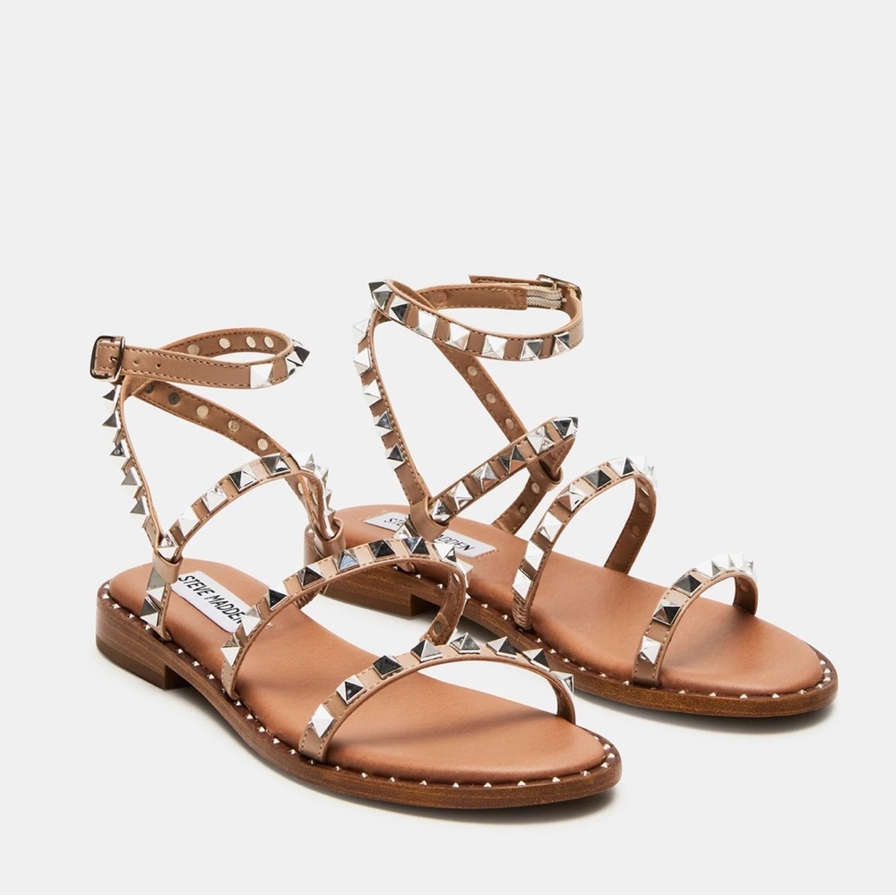 Steve Madden Tan Studded Travel Sandals